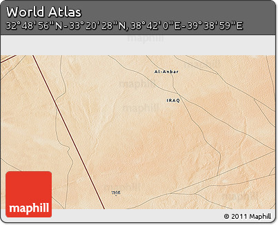 Satellite 3D Map of the Area around 33° 4' 42" N, 39° 10' 29" E