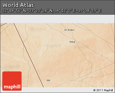 Satellite 3D Map of the Area around 33° 4' 42" N, 39° 10' 29" E