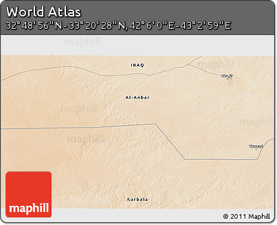 Satellite 3D Map of the Area around 33° 4' 42" N, 42° 34' 30" E