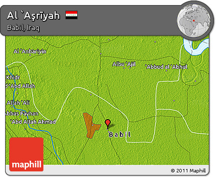 Physical 3D Map of Al `Aşrīyah