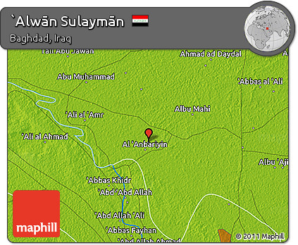 Physical 3D Map of `Alwān Sulaymān