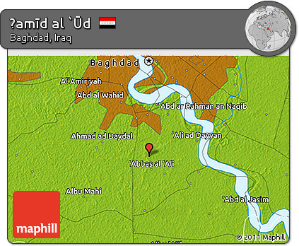 Physical 3D Map of Ḩamīd Al `Ūd
