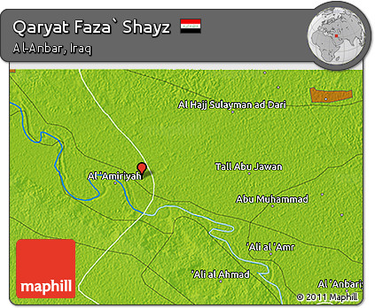 Physical 3D Map of Qaryat Faza` Shayz