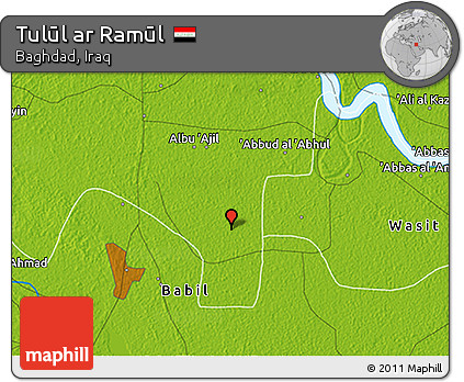 Physical 3D Map of Tulūl Ar Ramūl