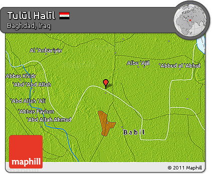 Physical 3D Map of Tulūl Halīl