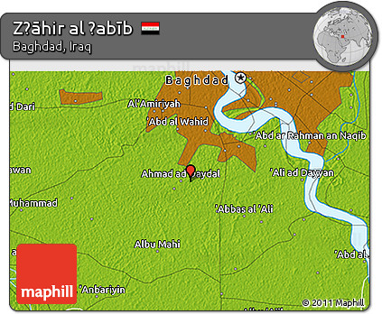 Physical 3D Map of Z̧āhir Al Ḩabīb