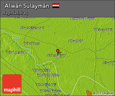 Physical 3D Map of `Alwān Sulaymān