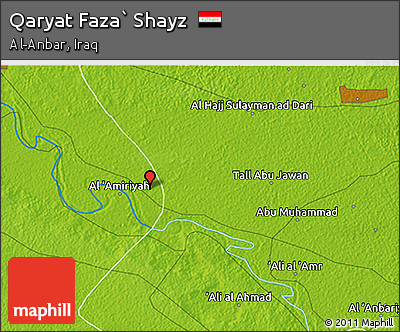 Physical 3D Map of Qaryat Faza` Shayz