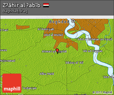 Physical 3D Map of Z̧āhir Al Ḩabīb