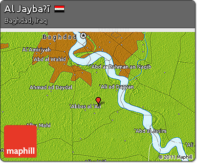 Physical 3D Map of Al Jaybaḩī