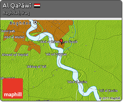 Physical 3D Map of Al Qaḑāwī