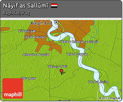 Physical 3D Map of Nāyif As Sallūmī