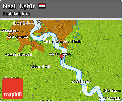 Physical 3D Map of Nazl `Uşfūr