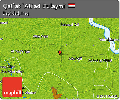 Physical 3D Map of Qal`at `Alī Ad Dulaymī