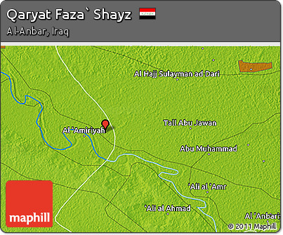 Physical 3D Map of Qaryat Faza` Shayz