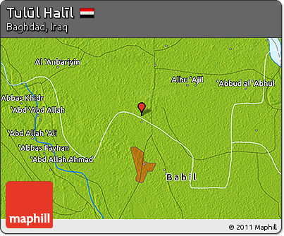 Physical 3D Map of Tulūl Halīl