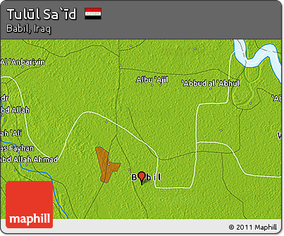 Physical 3D Map of Tulūl Sa`īd