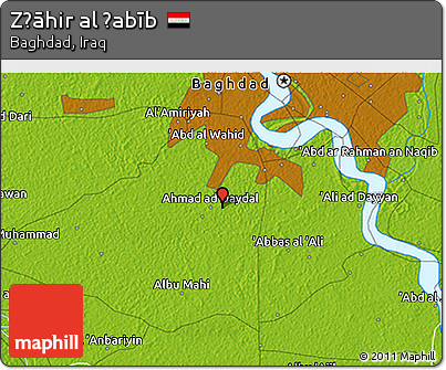 Physical 3D Map of Z̧āhir Al Ḩabīb