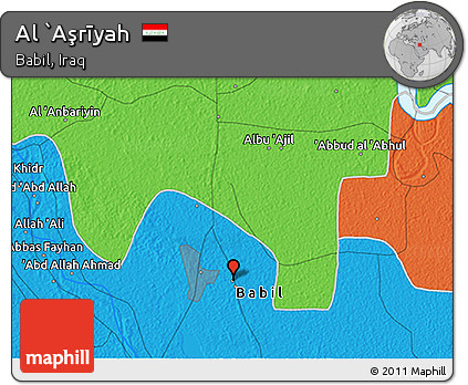 Political 3D Map of Al `Aşrīyah