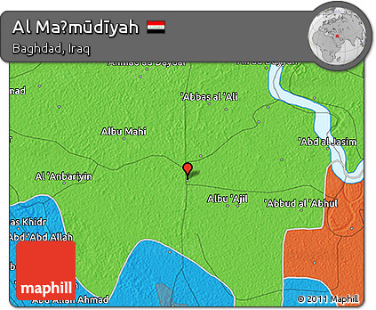 Political 3D Map of Al Maḩmūdīyah