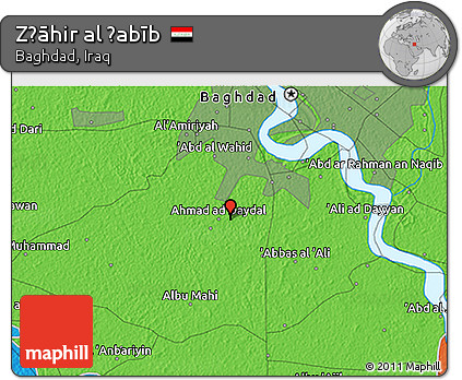 Political 3D Map of Z̧āhir Al Ḩabīb