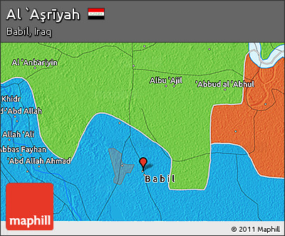 Political 3D Map of Al `Aşrīyah