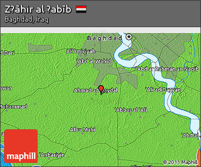 Political 3D Map of Z̧āhir Al Ḩabīb