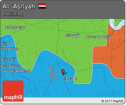 Political 3D Map of Al `Aşrīyah