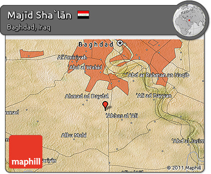 Satellite 3D Map of Majīd Sha`lān