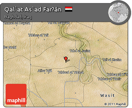 Satellite 3D Map of Qal`at As`ad Farḩān