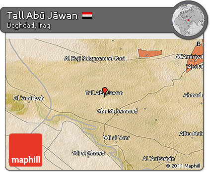 Satellite 3D Map of Tall Abū Jāwan