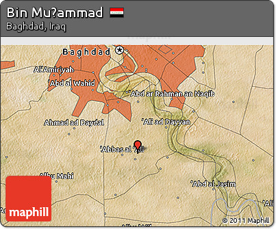Satellite 3D Map of Bin Muḩammad
