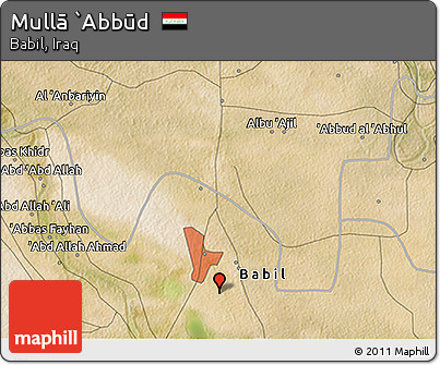 Satellite 3D Map of Mullā `Abbūd