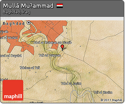 Satellite 3D Map of Mullā Muḩammad