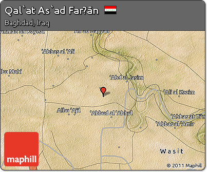 Satellite 3D Map of Qal`at As`ad Farḩān