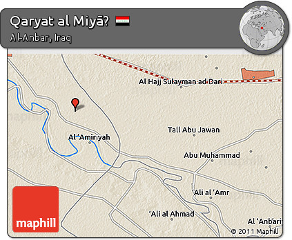 Shaded Relief 3D Map of Qaryat Al Miyāḩ