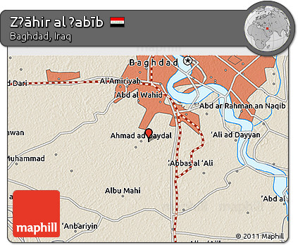 Shaded Relief 3D Map of Z̧āhir Al Ḩabīb