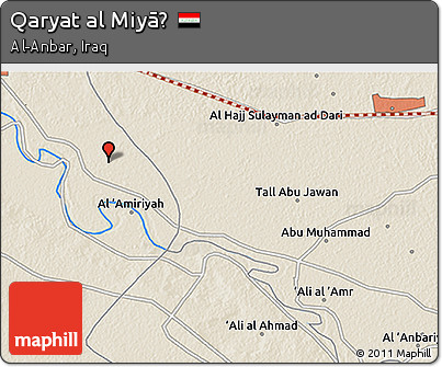 Shaded Relief 3D Map of Qaryat Al Miyāḩ