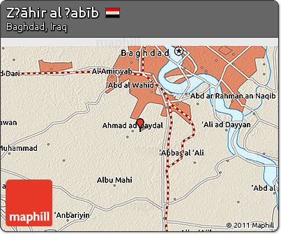 Shaded Relief 3D Map of Z̧āhir Al Ḩabīb