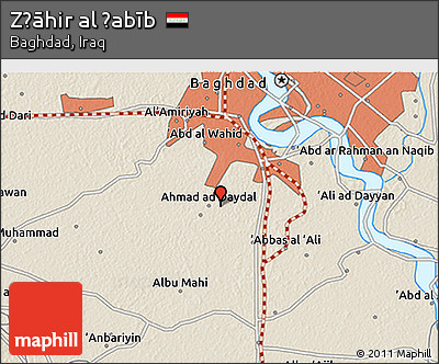Shaded Relief 3D Map of Z̧āhir Al Ḩabīb