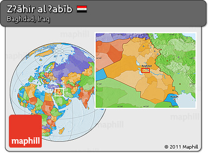 Political Location Map of Z̧āhir Al Ḩabīb