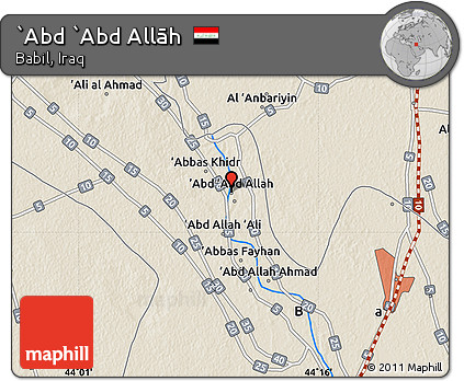 Shaded Relief Map of `Abd `Abd Allāh