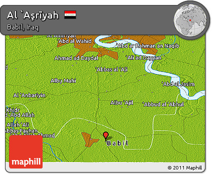 Physical Panoramic Map of Al `Aşrīyah