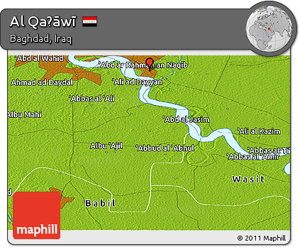 Physical Panoramic Map of Al Qaḑāwī