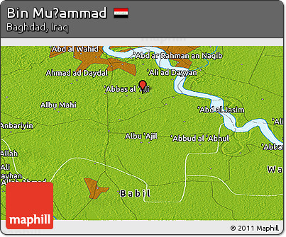 Physical Panoramic Map of Bin Muḩammad
