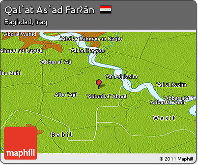 Physical Panoramic Map of Qal`at As`ad Farḩān