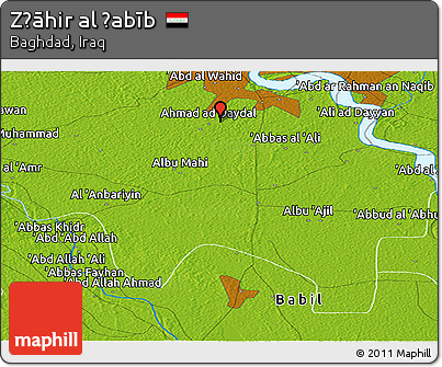 Physical Panoramic Map of Z̧āhir Al Ḩabīb