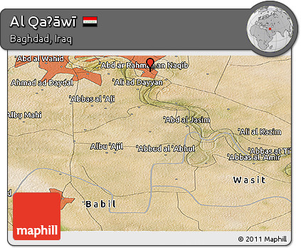 Satellite Panoramic Map of Al Qaḑāwī