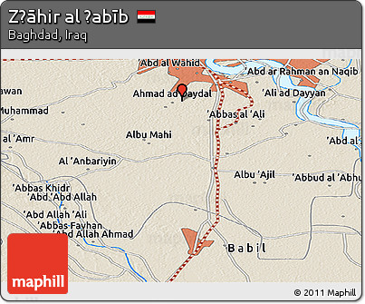Shaded Relief Panoramic Map of Z̧āhir Al Ḩabīb