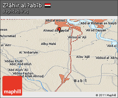 Shaded Relief Panoramic Map of Z̧āhir Al Ḩabīb